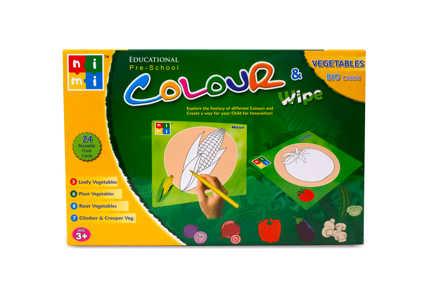 Edu. Colour & Wipe - Vegetables Big