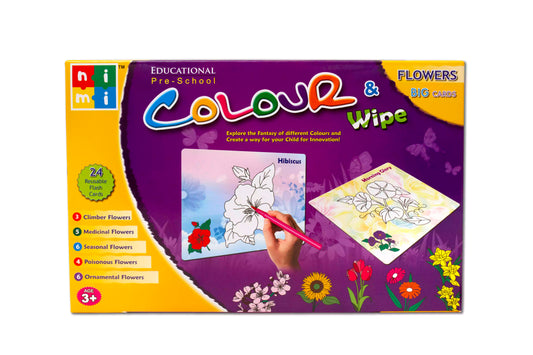 Edu. Colour & Wipe - Flowers Big